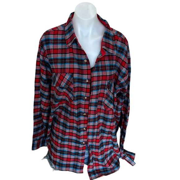 Snoopy Rainbow Pride Doghouse Plaid Flannel Shirt XXL Oversized Shacket Unique - Picture 4 of 6